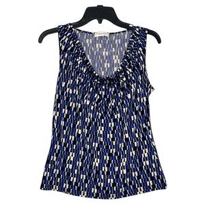 Women’s blue Calvin Klein geometric cowl neck size Medium Blouse